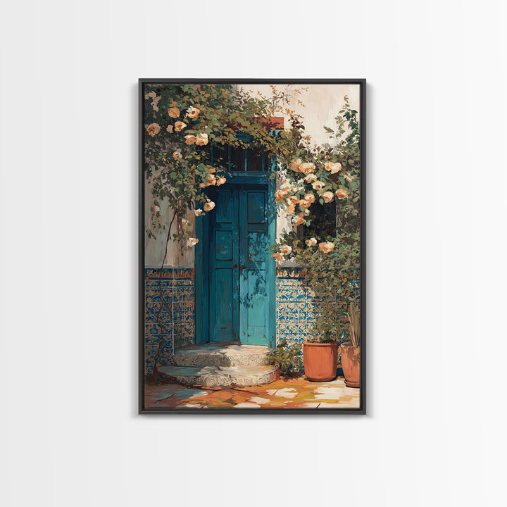 Rustic Door Covered Framed Canvas Print, French Country Art, Textured Painting, Farmhouse Decor, Country, Home Decor Gift, FCA-2x3-73