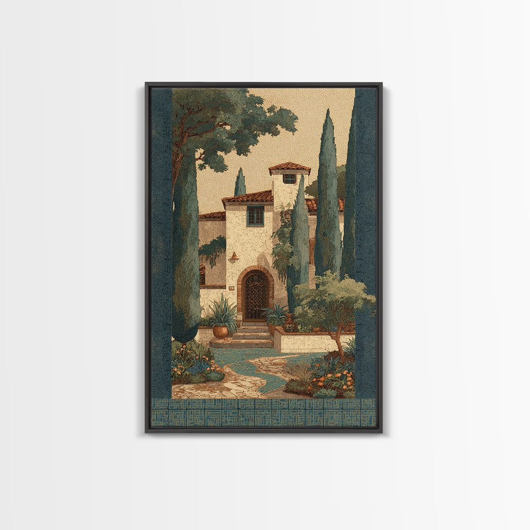 Country Lane Lined Canvas Print, French Country Art, Farmhouse Wall Art, Farmhouse Decor, Abstract Art, Country, Boho Decor, FCA-2x3-79