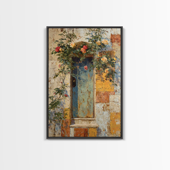 Rustic Door Covered Framed Canvas Print, French Country Art, Textured Painting, Farmhouse Decor, Country, Home Decor Gift, FCA-2x3-97