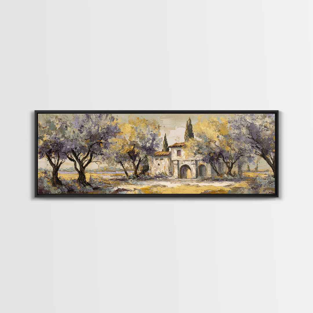 Sunlit Provence Olive Grove Canvas Print, French Country Art, Original Painting, Farmhouse Decor, Country, Coastal Wall Art, FCA-3x1-21