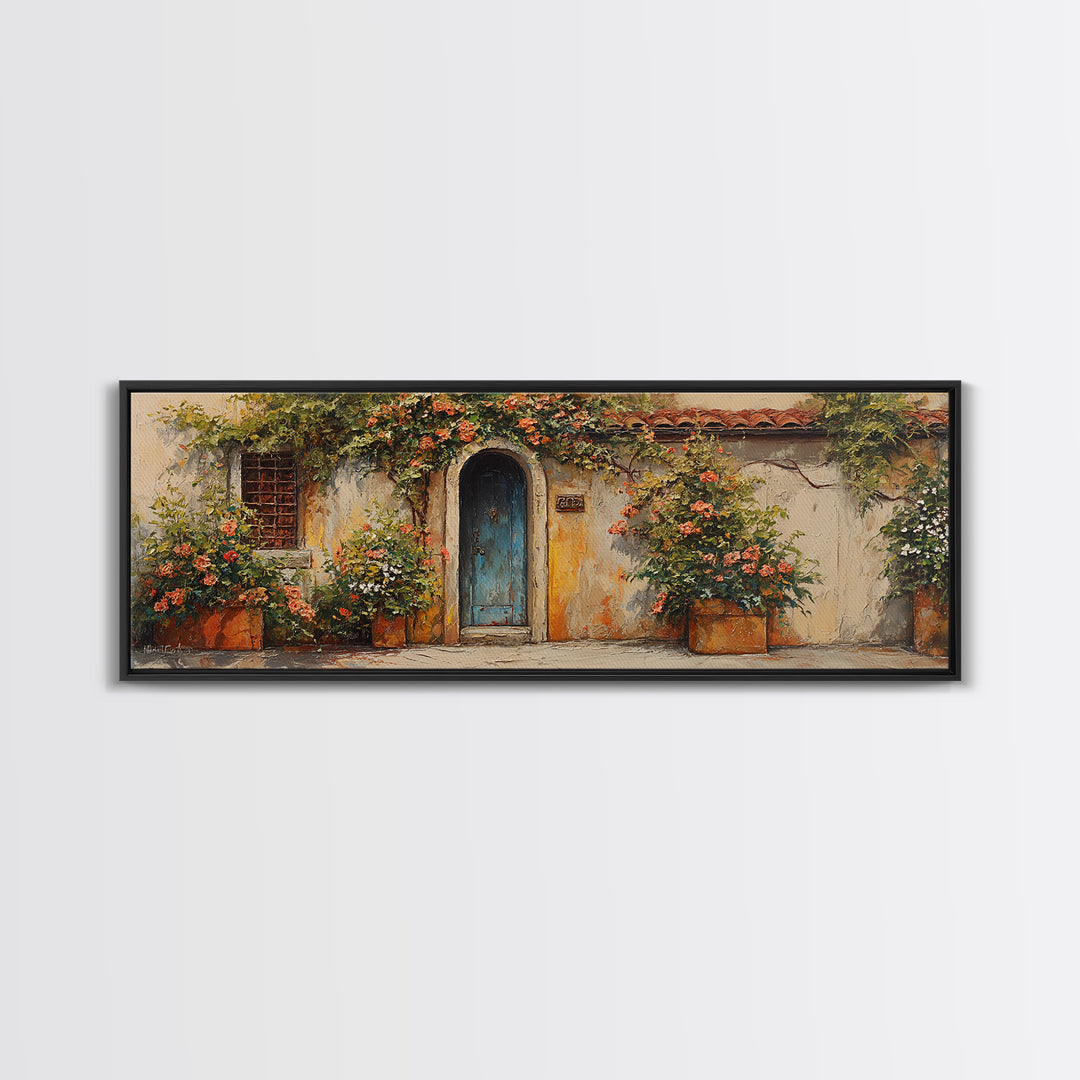 Rustic Door Covered Framed Canvas Print, French Country Art, Textured Painting, Farmhouse Decor, Country, Home Decor Gift, FCA-3x1-9