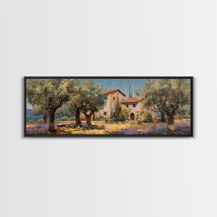 Sunlit Provence Olive Grove Canvas Print, French Country Art, Botanical Prints, Farmhouse Decor, Country, Digital Download Art, FCA-3x1-93