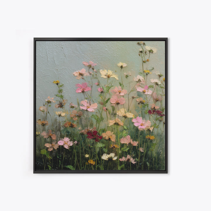 Wildflower Meadow in Loose Impressionist Paint Canvas Print, Floral Art, Midcentury Modern, Living Room Decor, Fine Art, Bloom, FLO-1x1-3