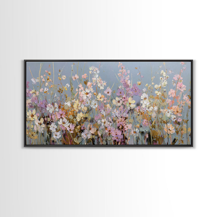 Wildflower Meadow in Loose Impressionist Paint Canvas Print, Floral Art, Modern Southern Floral Art, Living Room Decor, Bloom, FLO-2x1-71