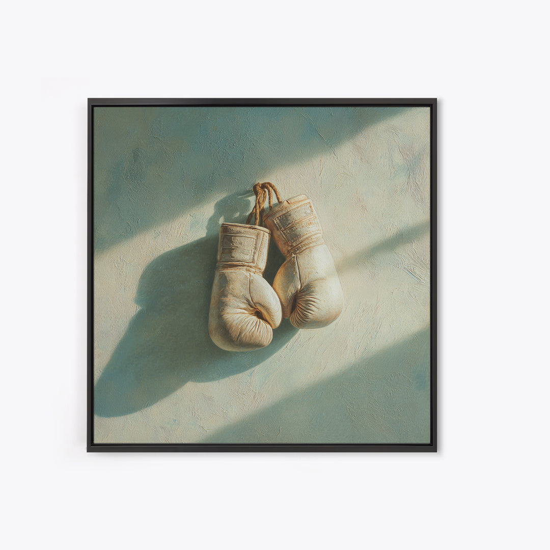 Boxing Gloves Still Life Framed Canvas Print, Fitness Studio Art, Gym Poster, Gym Decor, Fine Art, Motion, Modern Decor, FSA-1x1-53