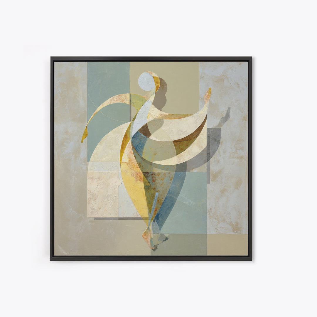 Pilates Figure in Elegant Contour Line Framed Canvas Print, Fitness Studio Art, Gym Poster, Gym Decor, Fine Art, Motion, FSA-1x1-68