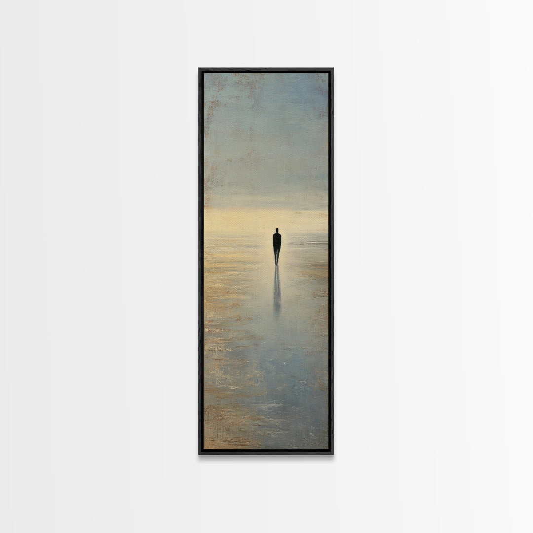 Runner Silhouette Breaking Through Morning Mist Canvas Print, Fitness Studio Art, Anatomy Poster, Gym Decor, Fine Art, Motion, FSA-1x3-13