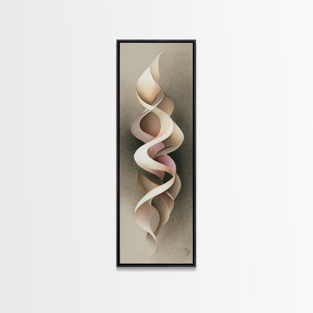 Gymnast Ribbon Forming a Spiral Composition Canvas Print, Fitness Studio Art, Pelvic Floor Art, Gym Decor, Fine Art, Motion, FSA-1x3-35