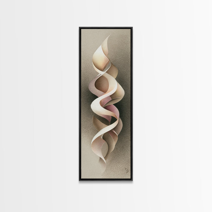Gymnast Ribbon Forming a Spiral Composition Canvas Print, Fitness Studio Art, Pelvic Floor Art, Gym Decor, Fine Art, Motion, FSA-1x3-35