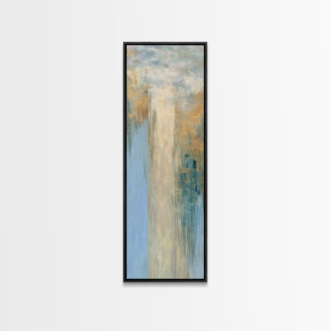 Abstract Heartbeat Line Through Color Fields Framed Canvas Print, Fitness Studio Art, Dancing Wall Art, Gym Decor, Abstract Art, FSA-1x3-53