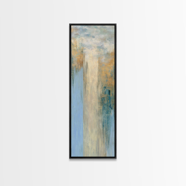 Abstract Heartbeat Line Through Color Fields Framed Canvas Print, Fitness Studio Art, Dancing Wall Art, Gym Decor, Abstract Art, FSA-1x3-53