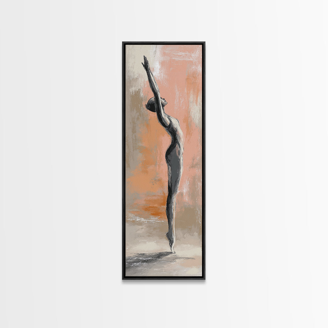 Yoga Warrior Pose Canvas Print, Fitness Studio Art, Minimalist Decor, Gym Decor, Fine Art, Motion, Modern Wall Decor, FSA-1x3-67