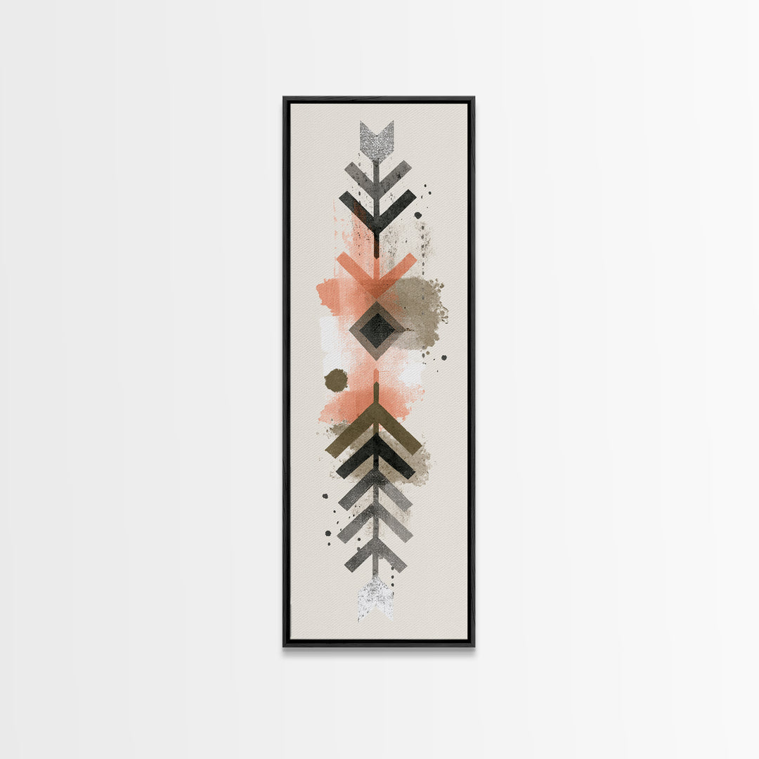 Minimal Motivational Symbol Using Arrows and Shapes Canvas Print, Fitness Studio Art, Fine Art Print, Gym Decor, Motion, FSA-1x3-73