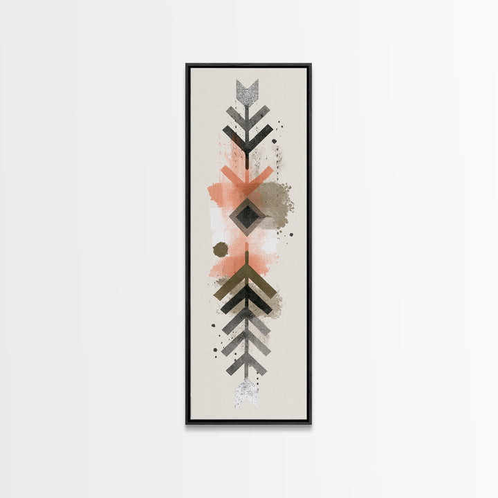 Minimal Motivational Symbol Using Arrows and Shapes Canvas Print, Fitness Studio Art, Fine Art Print, Gym Decor, Motion, FSA-1x3-73