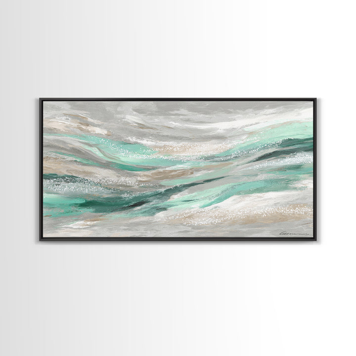 Yoga Warrior Pose Framed Canvas Print, Fitness Studio Art, Motivational Canvas, Gym Decor, Fine Art, Motion, Textured Painting, FSA-2x1-27