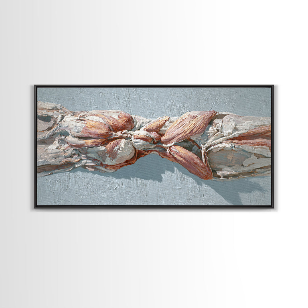 Anatomical Muscle Study Canvas Print, Fitness Studio Art, Art Print, Gym Decor, Oil Painting, Motion, Motivational Poster, FSA-2x1-53