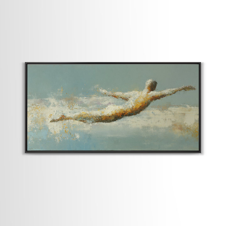 Abstract Human Figure Canvas Print, Fitness Studio Art, Luxury Decor, Gym Decor, Motion, Modern Wall Art, Motivational Poster, FSA-2x1-94