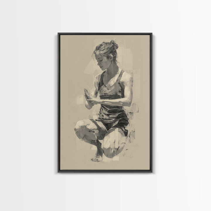Sprinter Start Position Canvas Print, Fitness Studio Art, Statement Artwork, Gym Decor, Fine Art, Motion, Large Wall Art, FSA-2x3-70