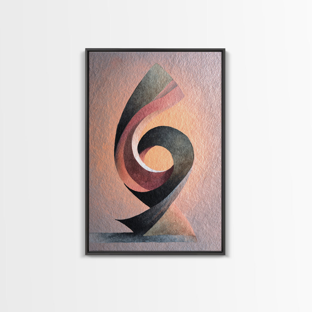 Gymnast Ribbon Forming a Spiral Composition Canvas Print, Fitness Studio Art, Pelvic Floor Art, Gym Decor, Fine Art, Motion, FSA-2x3-79