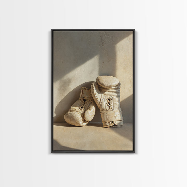 Boxing Gloves Still Life Framed Canvas Print, Fitness Studio Art, Contemporary Art, Gym Decor, Motion, Aesthetic Room Decor, FSA-2x3-85
