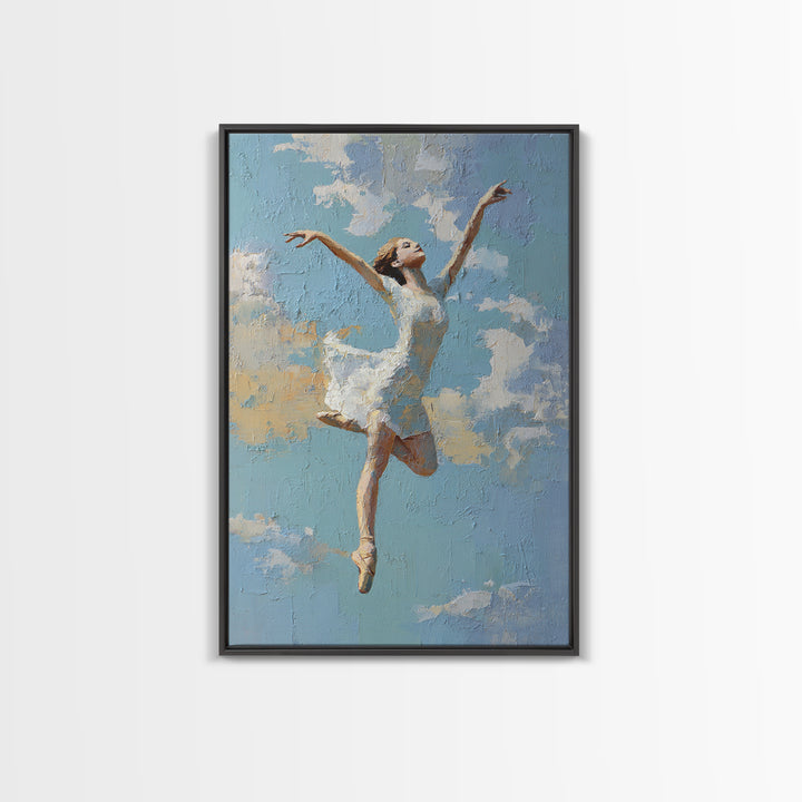 Dancer Leap with Painterly Energy Canvas Print, Fitness Studio Art, Luxury Decor, Gym Decor, Fine Art, Motion, Modern Wall Art, FSA-2x3-91