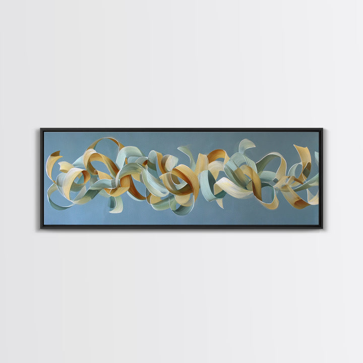 Gymnast Ribbon Forming a Spiral Composition Framed Canvas Print, Fitness Studio Art, Gym Poster, Gym Decor, Fine Art, Motion, FSA-3x1-15