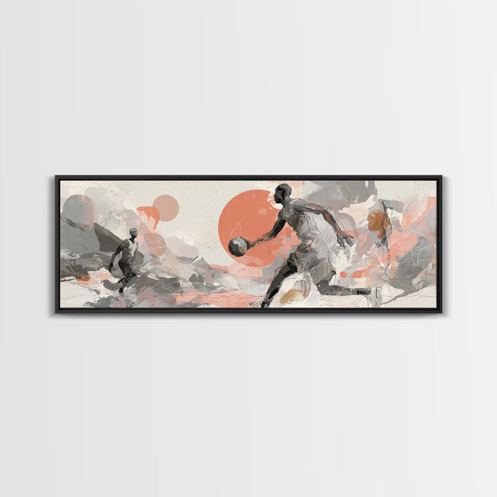 Basketball Player in Explosive Motion Canvas Print, Fitness Studio Art, Minimalist Decor, Gym Decor, Fine Art, Motion, FSA-3x1-38