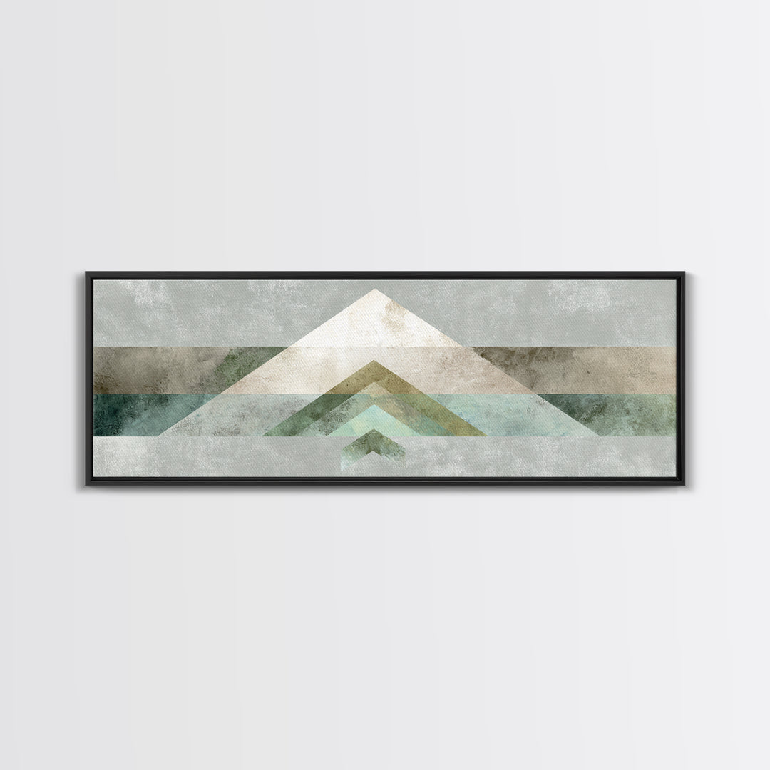 Minimal Motivational Symbol Using Arrows and Shapes Framed Canvas Print, Fitness Studio Art, Room Decor, Gym Decor, FSA-3x1-5