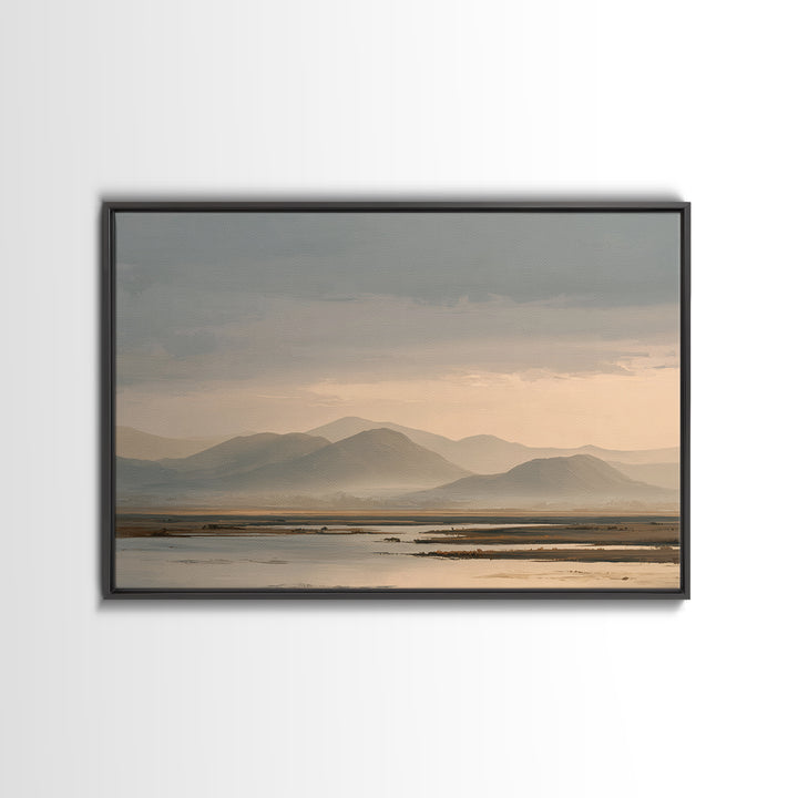 Sunrise over Mountains as Endurance Metaphor Framed Canvas Print, Fitness Studio Art, Gym Decor, Fine Art, Motion, Gym Wall Art, FSA-3x2-100
