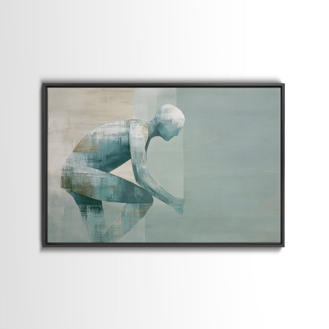 Cycling Figure in Bold Speed Lines Canvas Print, Fitness Studio Art, Luxury Decor, Gym Decor, Fine Art, Motion, Modern Wall Art, FSA-3x2-12