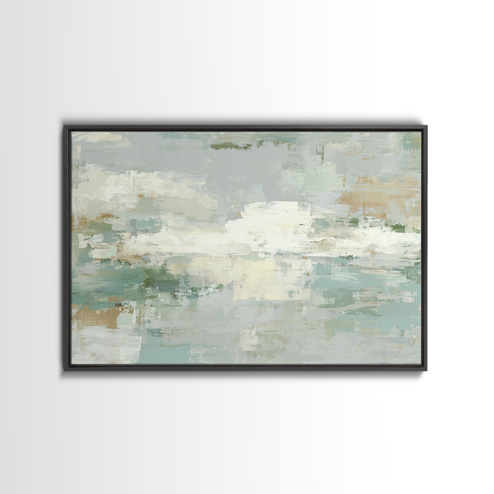 Dancer Leap with Painterly Energy Framed Canvas Print, Fitness Studio Art, Neutral Decor, Gym Decor, Fine Art, Motion, FSA-3x2-15