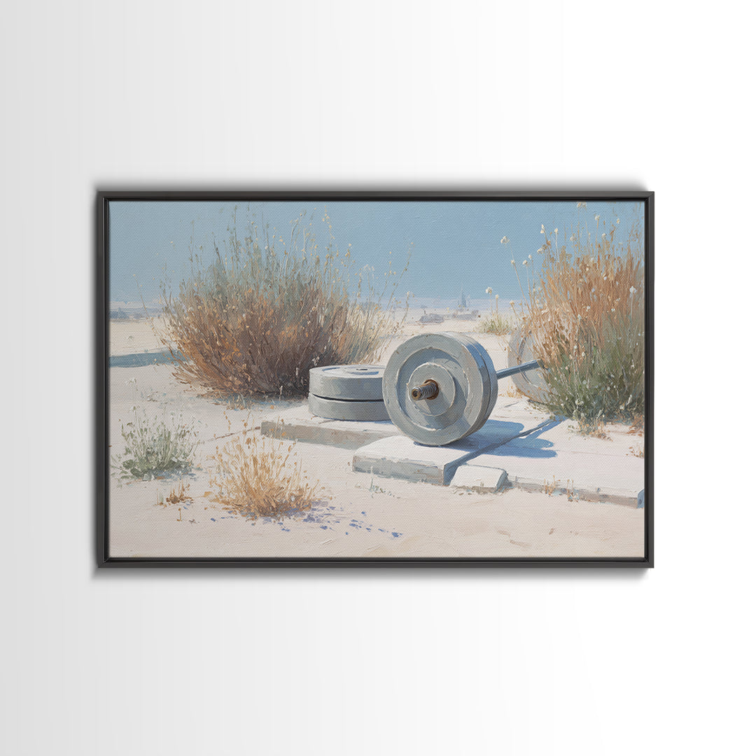 Barbell Plate Study Canvas Print, Fitness Studio Art, Printable Wall Art, Gym Decor, Watercolor Art, Motion, Yoga Wall Art, FSA-3x2-44