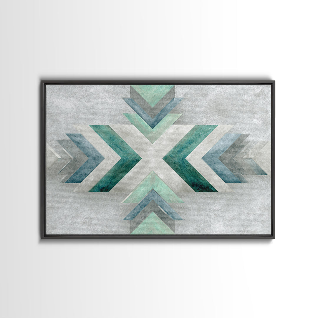 Minimal Motivational Symbol Using Arrows and Shapes Framed Canvas Print, Fitness Studio Art, Fitness, Gym Decor, Abstract Art, FSA-3x2-65