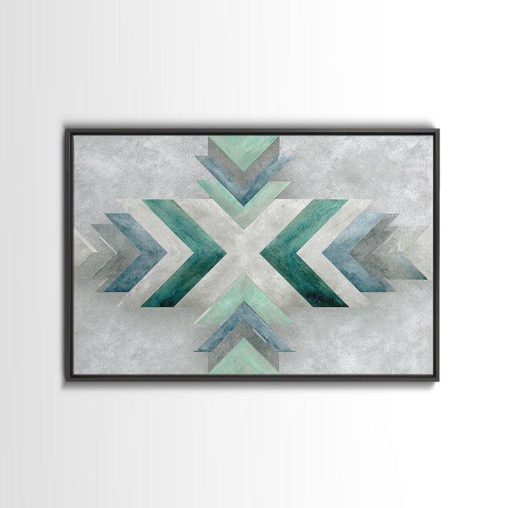 Minimal Motivational Symbol Using Arrows and Shapes Framed Canvas Print, Fitness Studio Art, Fitness, Gym Decor, Abstract Art, FSA-3x2-65