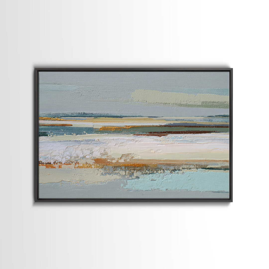 Abstract Heartbeat Line Through Color Fields Framed Canvas Print, Fitness Studio Art, Motivational Poster, Gym Decor, Motion, FSA-3x2-69