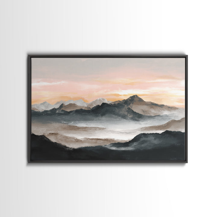 Sunrise over Mountains as Endurance Metaphor Canvas Print, Fitness Studio Art, Digital Art Print, Gym Decor, Fine Art, Motion, FSA-3x2-76