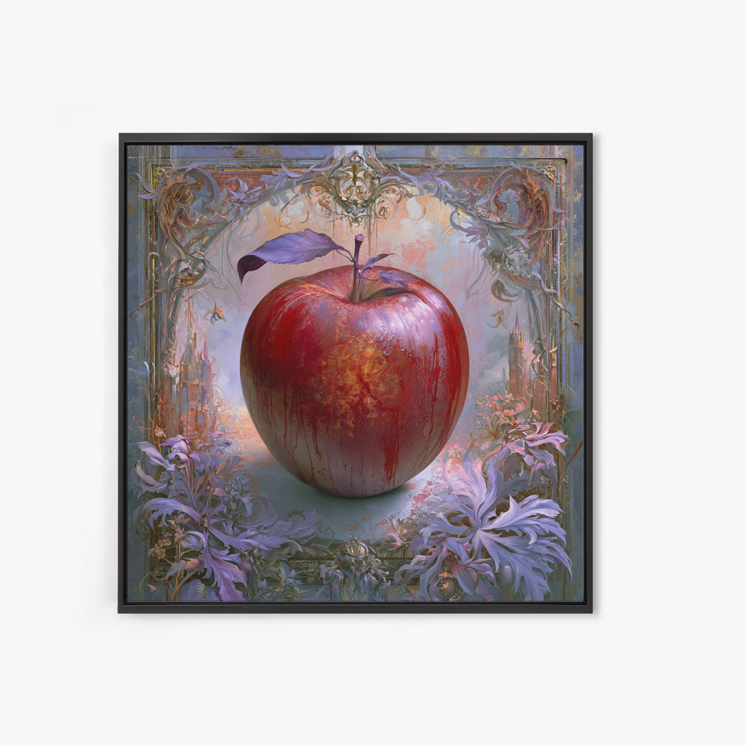 Enchanted Apple with Deep Red Shine Canvas Print, Fairy Tale Art, Art Print, Living Room Decor, Storybook, Nursery Art, FTA-1x1-20