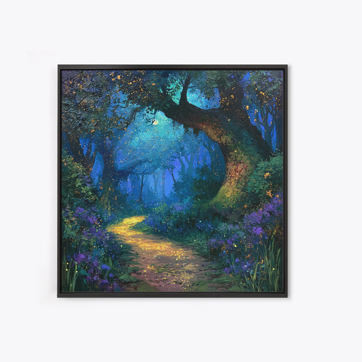 Enchanted Forest Path Glowing Canvas Print, Fairy Tale Art, Room Decor, Living Room Decor, Fine Art, Storybook, Original Art, FTA-1x1-25