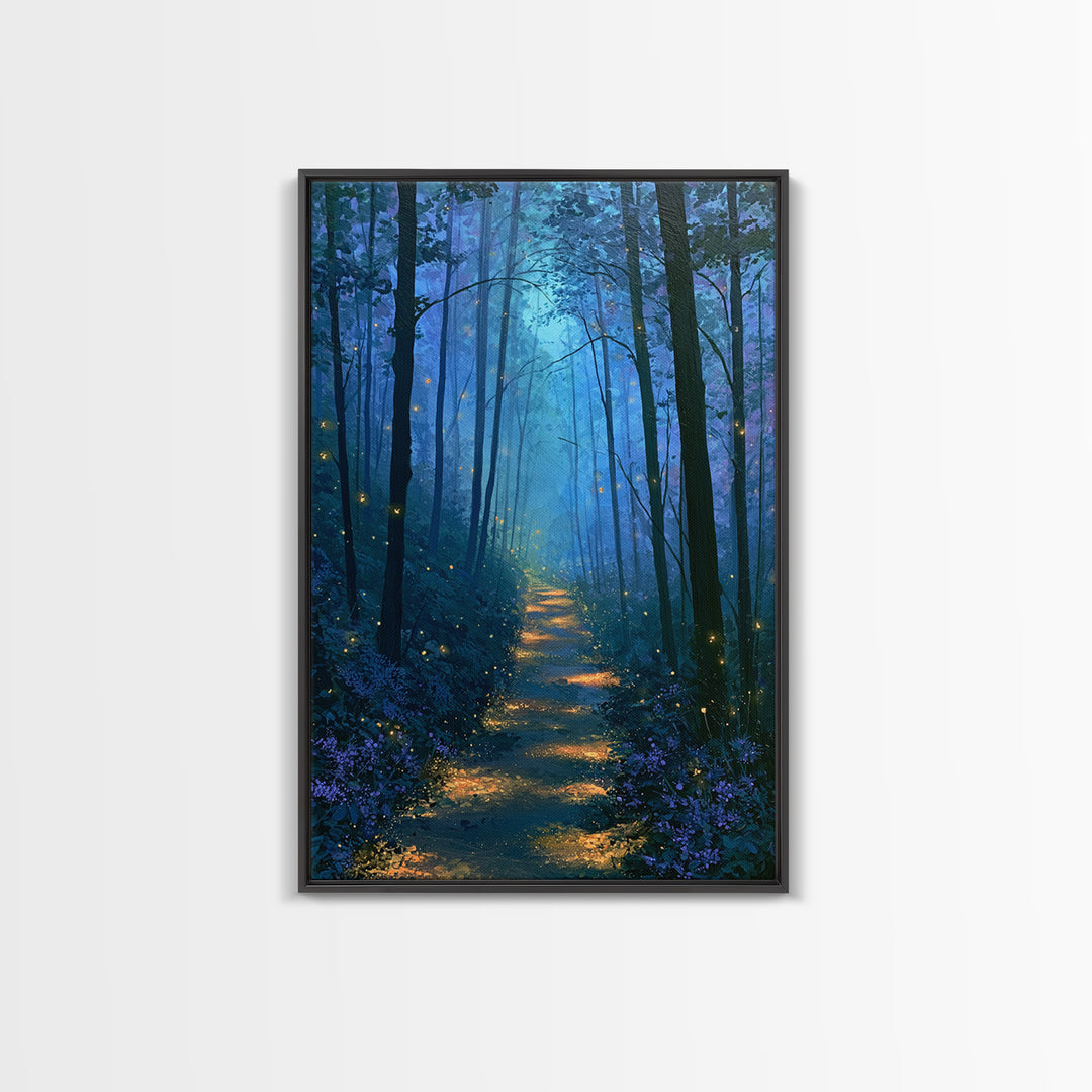 Enchanted Forest Path Glowing Canvas Print, Fairy Tale Art, Princess Wall Art, Living Room Decor, Fine Art, Storybook, FTA-2x3-57