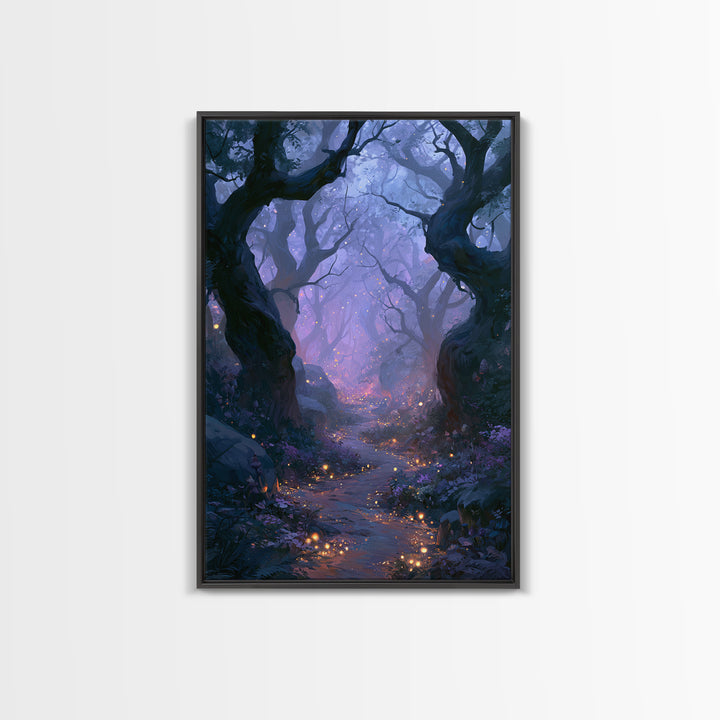 Enchanted Forest Path Glowing Canvas Print, Fairy Tale Art, Princess Wall Art, Living Room Decor, Fine Art, Storybook, FTA-2x3-81