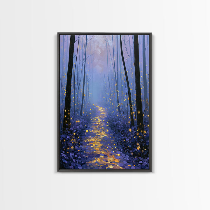 Enchanted Forest Path Glowing Canvas Print, Fairy Tale Art, Art Nouveau, Living Room Decor, Fine Art, Storybook, Dark Art, FTA-2x3-9