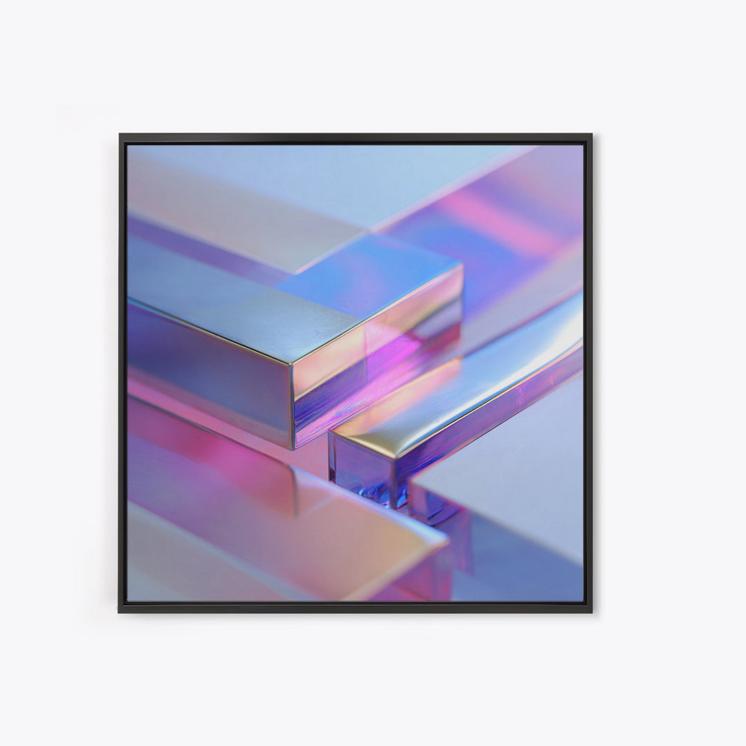 Smooth Titanium Shapes Canvas Print, Futuristic Art, Modern Wall Art, Living Room Decor, Abstract Art, Future, Victorian Decor, FUT-1x1-23