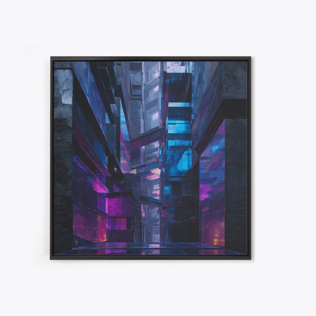 Ai Generated Mask Framed Canvas Print, Futuristic Art, Textured Painting, Living Room Decor, Oil Painting, Future, Abstract Art, FUT-1x1-40