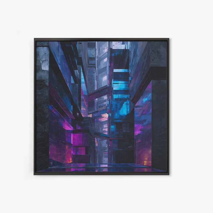 Ai Generated Mask Framed Canvas Print, Futuristic Art, Textured Painting, Living Room Decor, Oil Painting, Future, Abstract Art, FUT-1x1-40