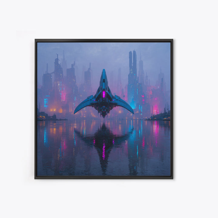 Future Ocean Lab Canvas Print, Futuristic Art, Wall Art, Living Room Decor, Fine Art, Future, Printable Art, Unique Wall Art, FUT-1x1-87