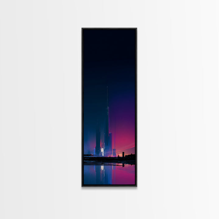 Minimal Spacecraft over a Clean Planet Horizon Canvas Print, Futuristic Art, Fine Art Print, Living Room Decor, Future, FUT-1x3-19