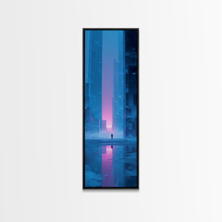 Glowing Geometric Portal Canvas Print, Futuristic Art, Luxury Decor, Living Room Decor, Fine Art, Future, Canvas Wall Art, FUT-1x3-2
