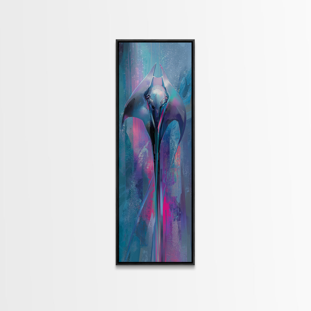 Future Ocean Lab Framed Canvas Print, Futuristic Art, Modern Wall Decor, Living Room Decor, Fine Art, Future, Home Decor, FUT-1x3-3