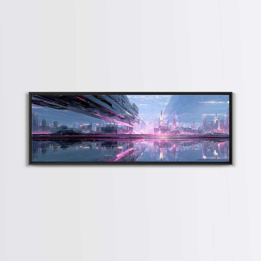 Smooth Titanium Shapes Canvas Print, Futuristic Art, Home Decor, Living Room Decor, Fine Art, Future, Unique Wall Art, FUT-3x1-39