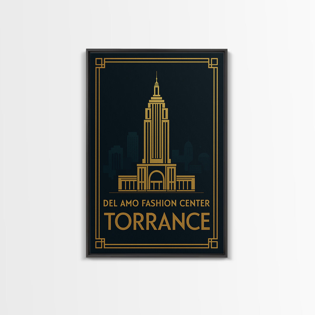 Torrance California Travel Poster, Canvas Print, Luxury Art Deco Poster, Torrance City Art, Wall Decor, Fine Art Print, Travel Art Print